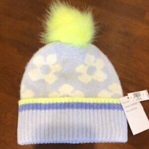 Old Navy Unisex Floral Pom Pom Beanie Hat NWT.